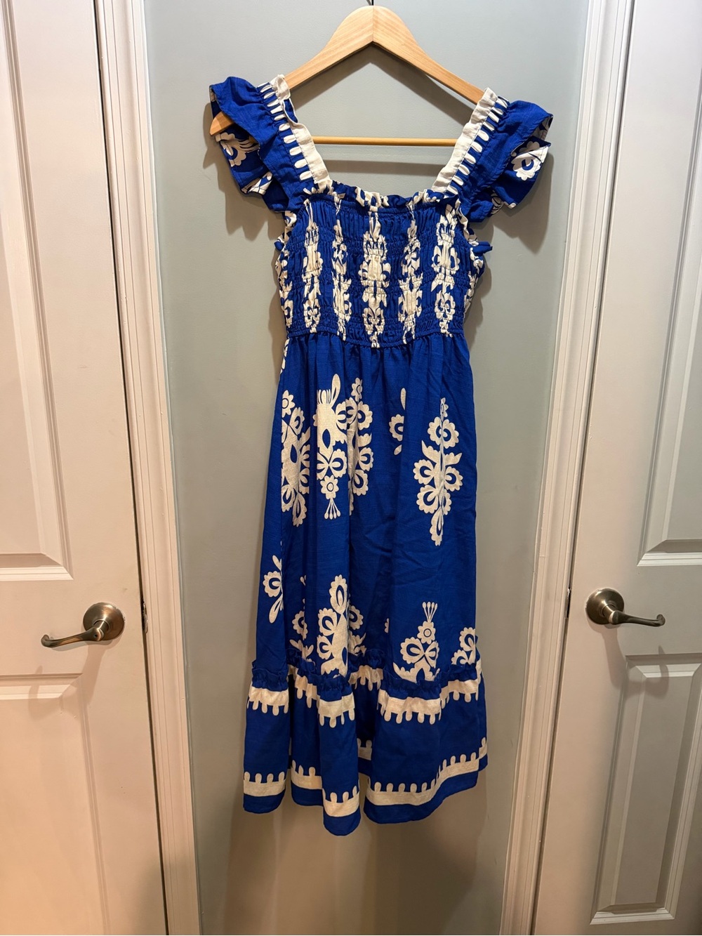 Umgee Royal Blue Dress with White Accents